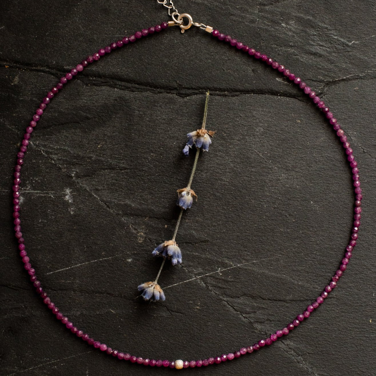 Zest for life - Rubin - choker cu cristale naturale si argint