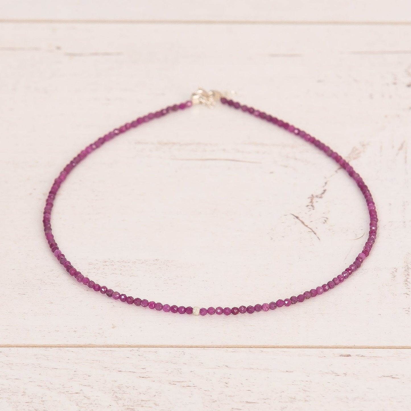 Zest for life - Rubin - choker cu cristale naturale si argint