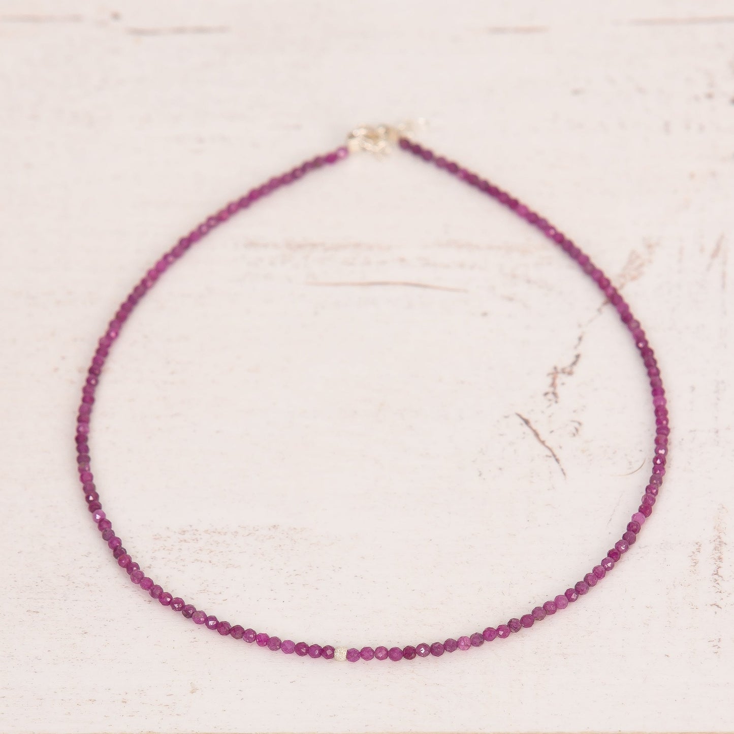 Zest for life - Rubin - choker cu cristale naturale si argint