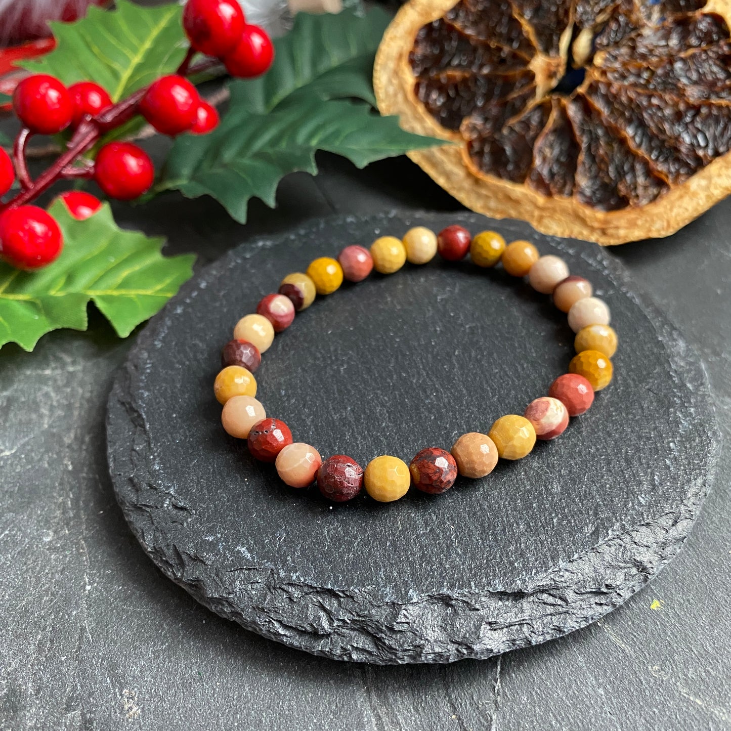 Enthusiasm - Mookaite Jasper and Lava stone - essential oil diffuser bracelet