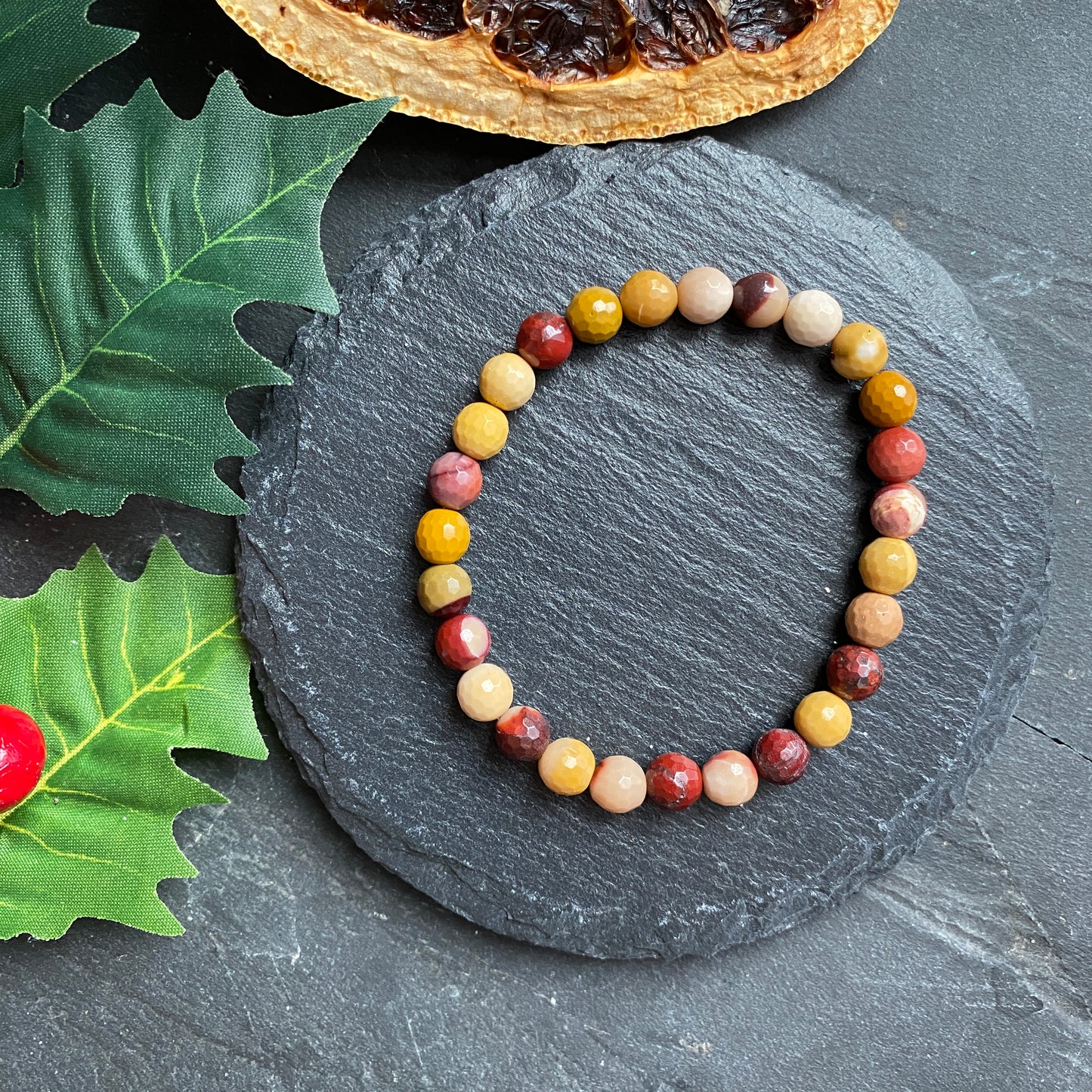 Enthusiasm - Mookaite Jasper and Lava stone - essential oil diffuser bracelet