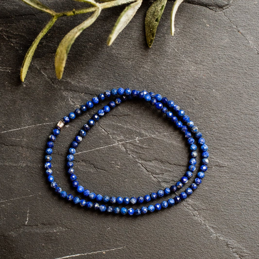Inner Truth - Lapis Lazuli - bratara dubla, elastica, cu cristale naturale fatetate