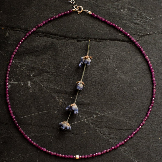 Zest for life - Rubin - choker cu cristale naturale si argint