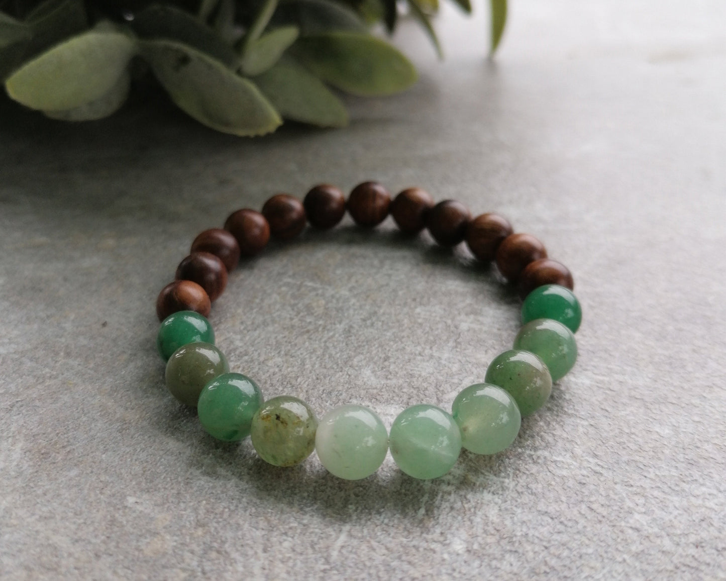 Prosperity - Green aventurine, Rosewood